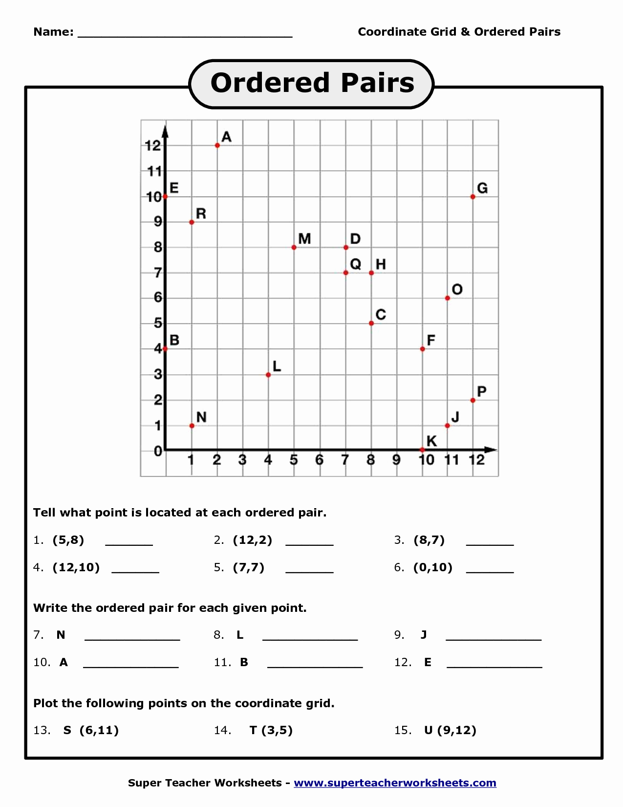 Ordered Pairs Worksheets Best Of 7 Best Of Coordinates Grid Worksheet 6 Grade