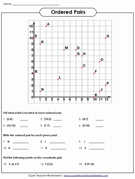 Ordered Pairs Worksheets Fresh ordered Pairs and Coordinate Plane Worksheets