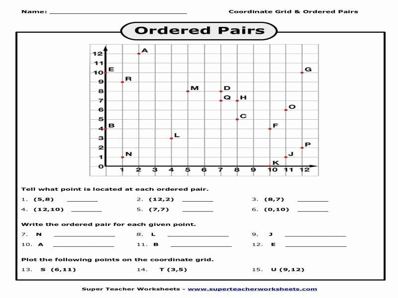 Ordered Pairs Worksheets New ordered Pairs Worksheet