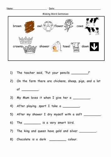 Ou Ow Worksheets 3rd Grade Luxury Ow Making the Ou sound Worksheets by Barang Teaching
