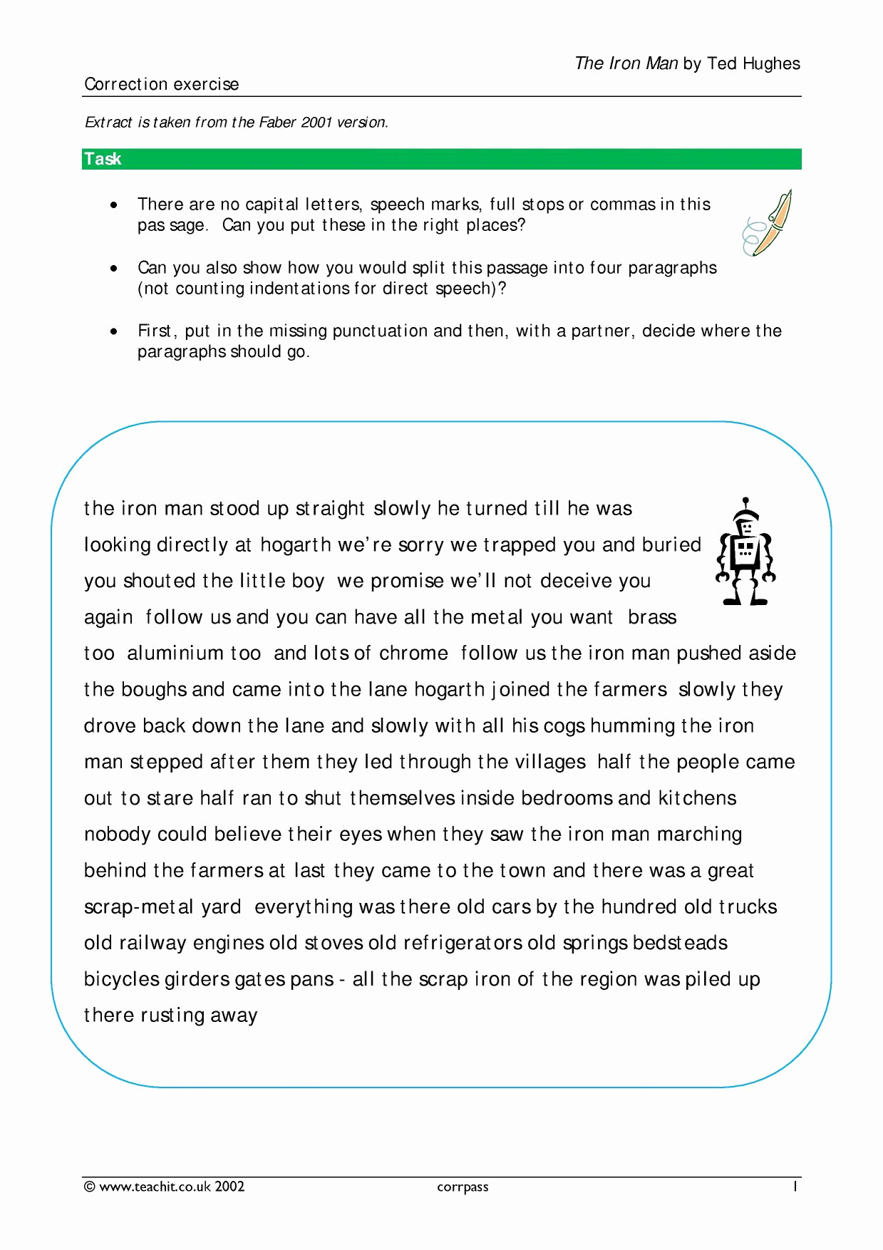 Paragraph Editing Worksheets Free