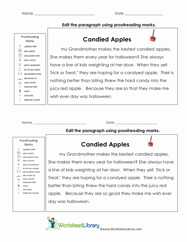 Editing Sentences Worksheet First Grade