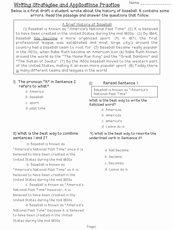 Paragraph Editing Worksheets 4th Grade Beautiful 14 Best Of Free Editing Worksheets Printable Five