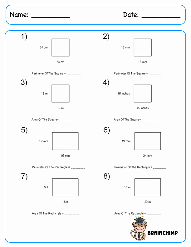 Perimeter Worksheet for 3rd Grade Awesome Perimeter Worksheets 3rd Grade