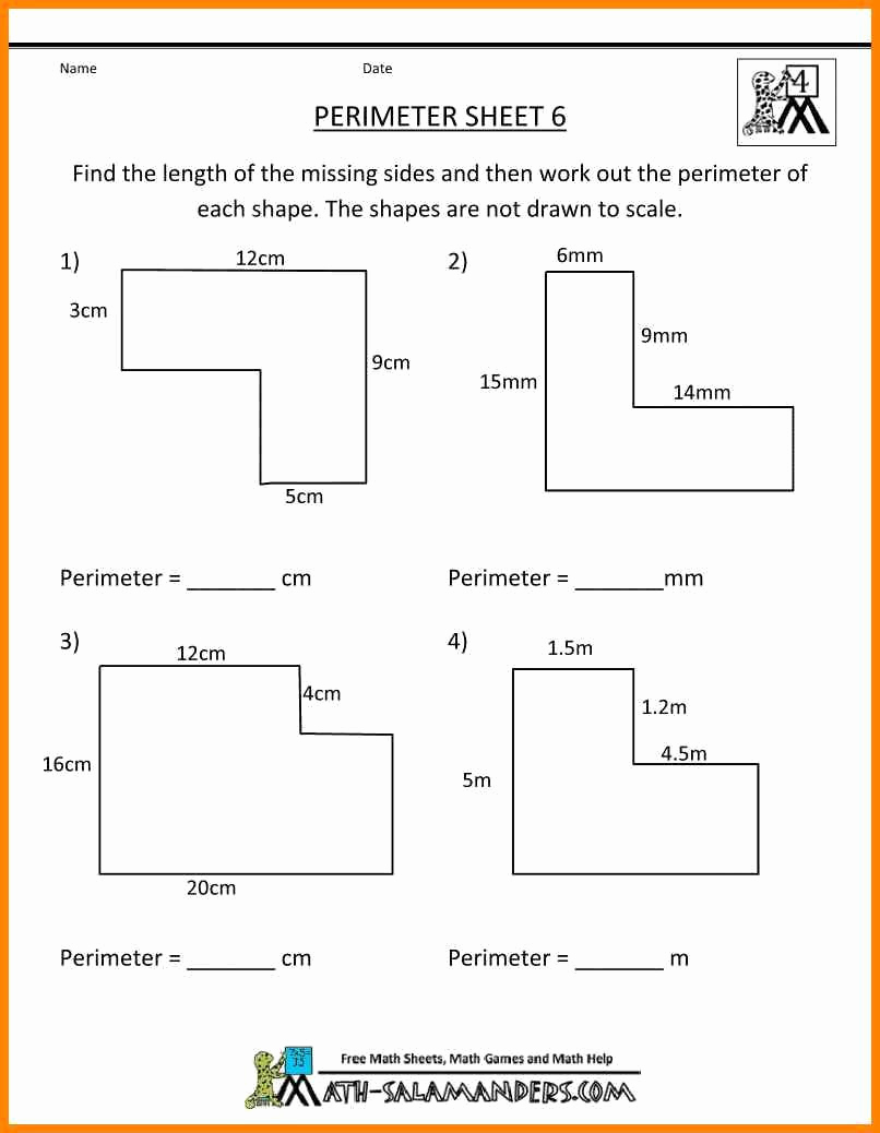 Perimeter Worksheet for 3rd Grade Best Of Perimeter Worksheets 3rd Grade