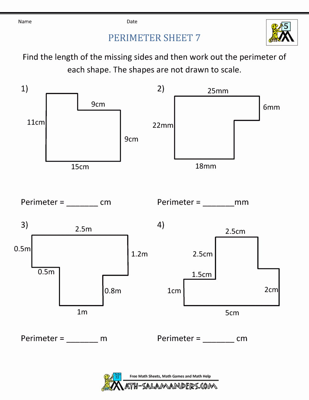 Perimeter Worksheet for 3rd Grade Elegant Free Printable Perimeter Worksheets 3rd Grade