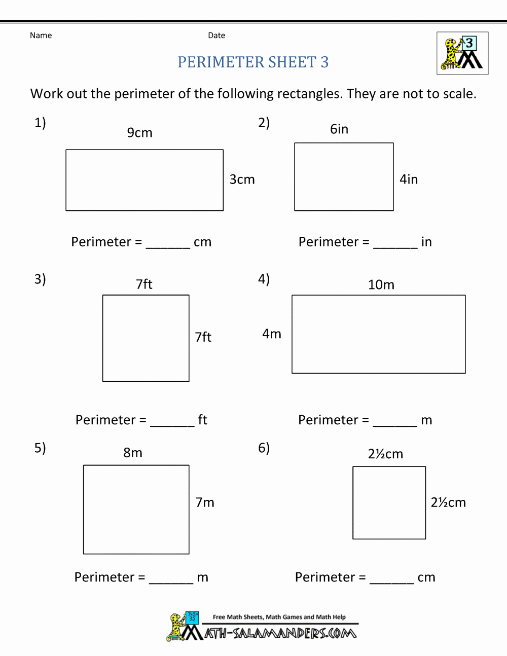 Perimeter Worksheet for 3rd Grade Lovely Perimeter Worksheets