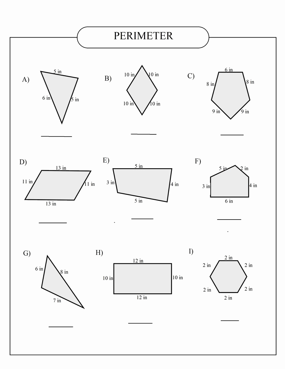 Perimeter Worksheet for 3rd Grade Unique Perimeter Worksheets 3rd Grade