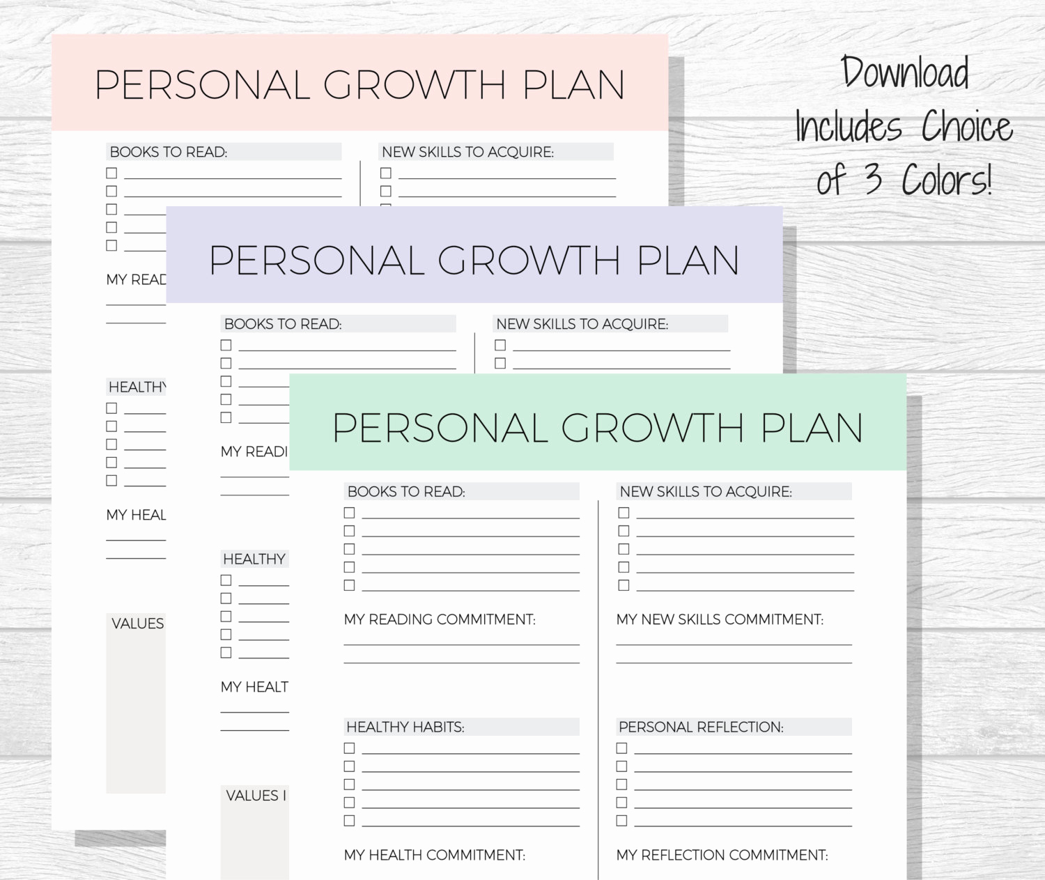 Personal Development Worksheet Awesome Personal Growth Plan Printable Personal Development Goal