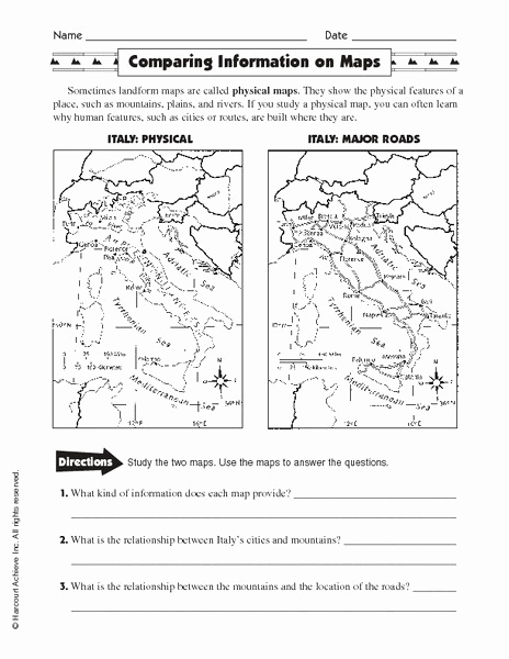 Physical and Political Maps Worksheets Awesome 20 Physical and Political Maps Worksheets Suryadi