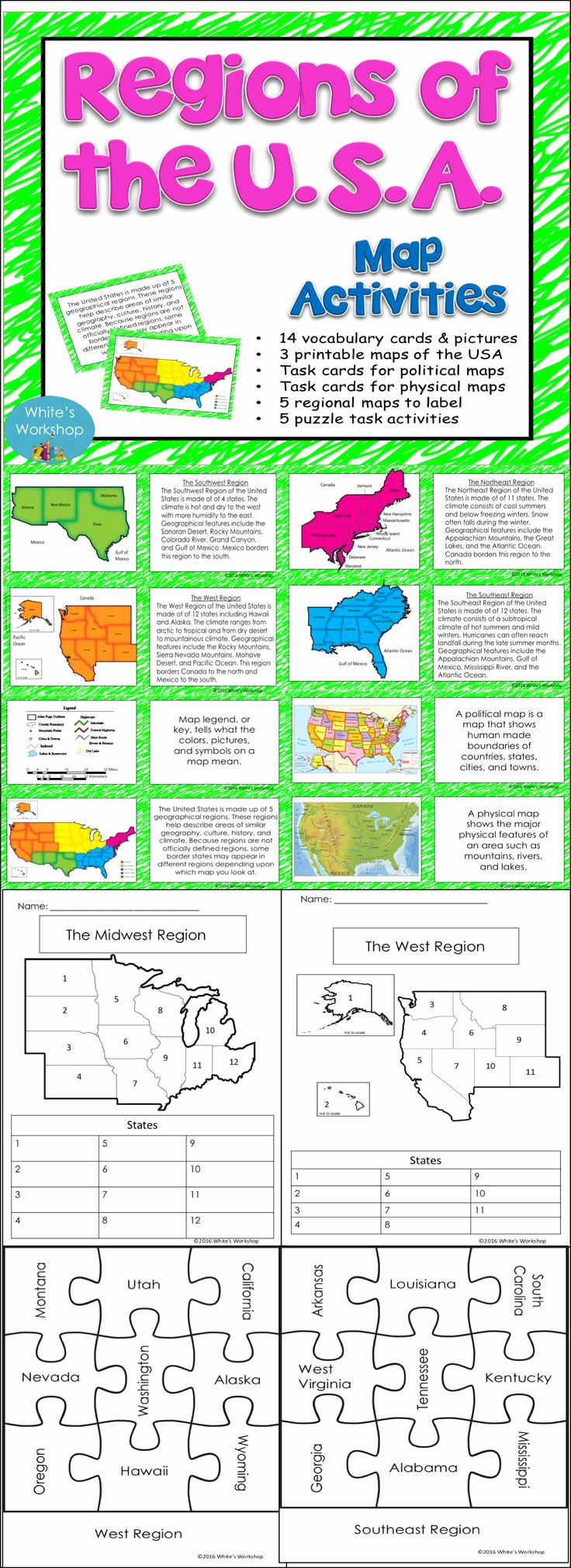 Physical and Political Maps Worksheets Fresh Regions Of the United States Map Activities