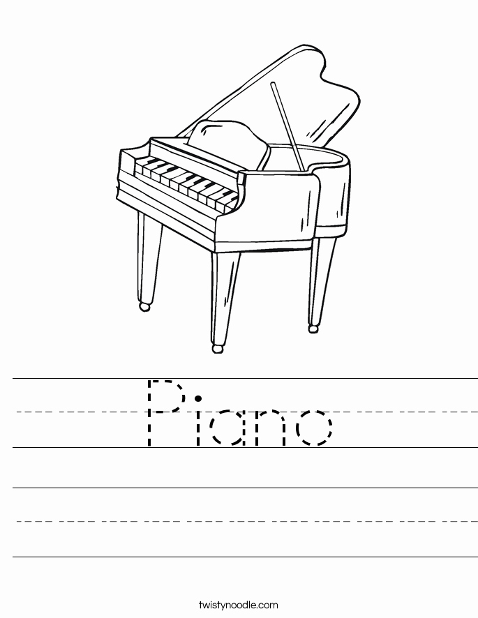Piano Worksheets for Kids Unique Piano Worksheet Twisty Noodle