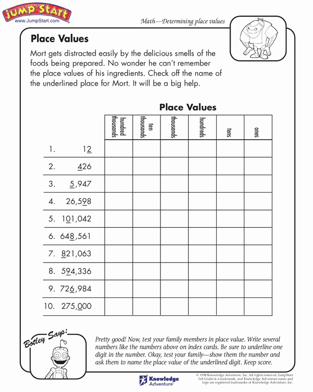 Place Value Worksheet 3rd Grade Awesome &quot;place Values&quot; – 3rd Grade Math Worksheets for Kids On