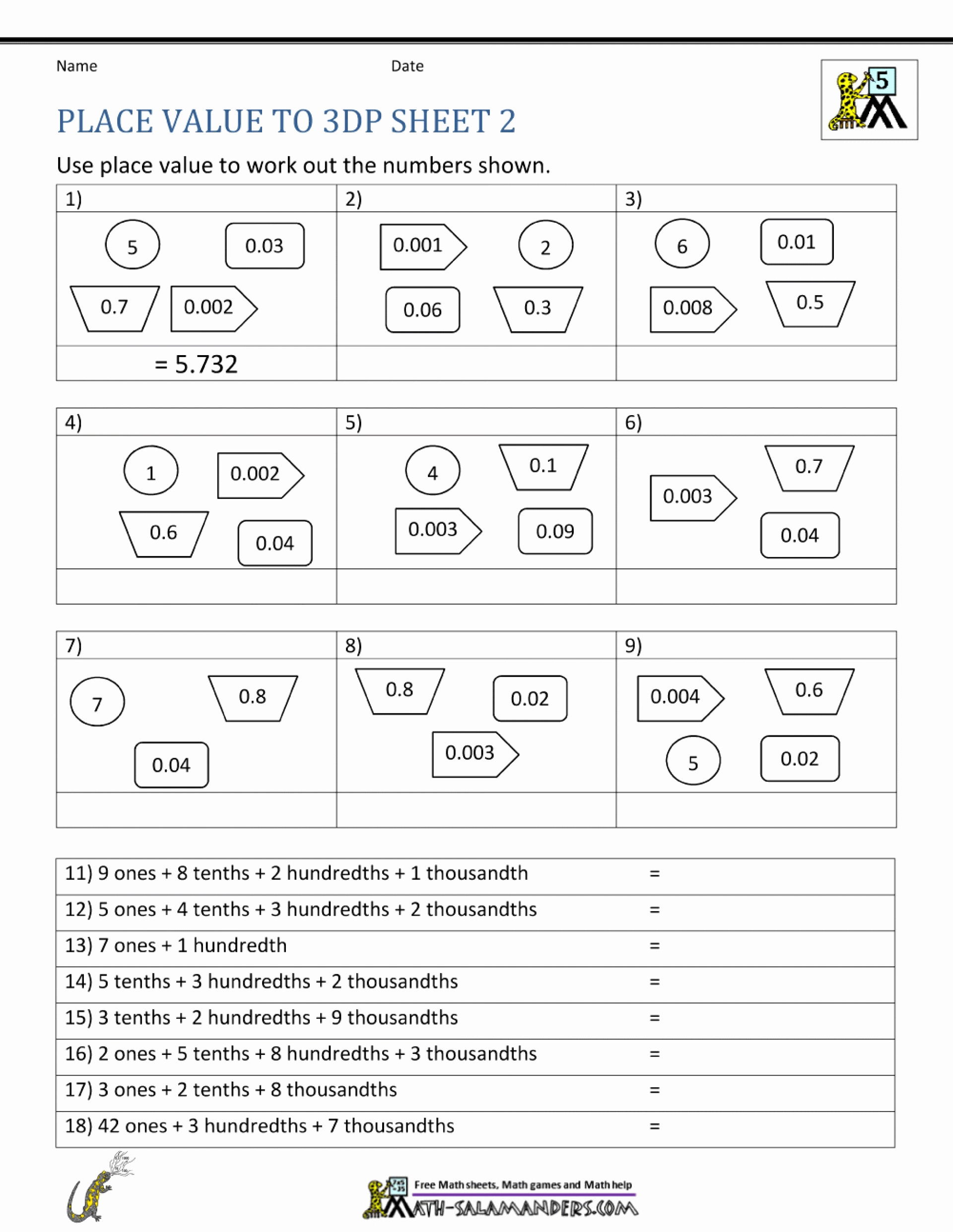 Place Value Worksheet 3rd Grade Inspirational 3rd Grade Place Value Worksheets Diy Worksheet