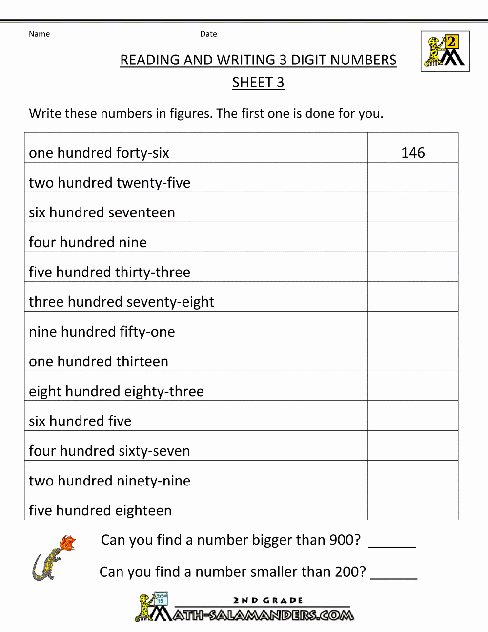 Place Value Worksheet 3rd Grade New Free Place Value Worksheets 3rd Grade 3rd Grade
