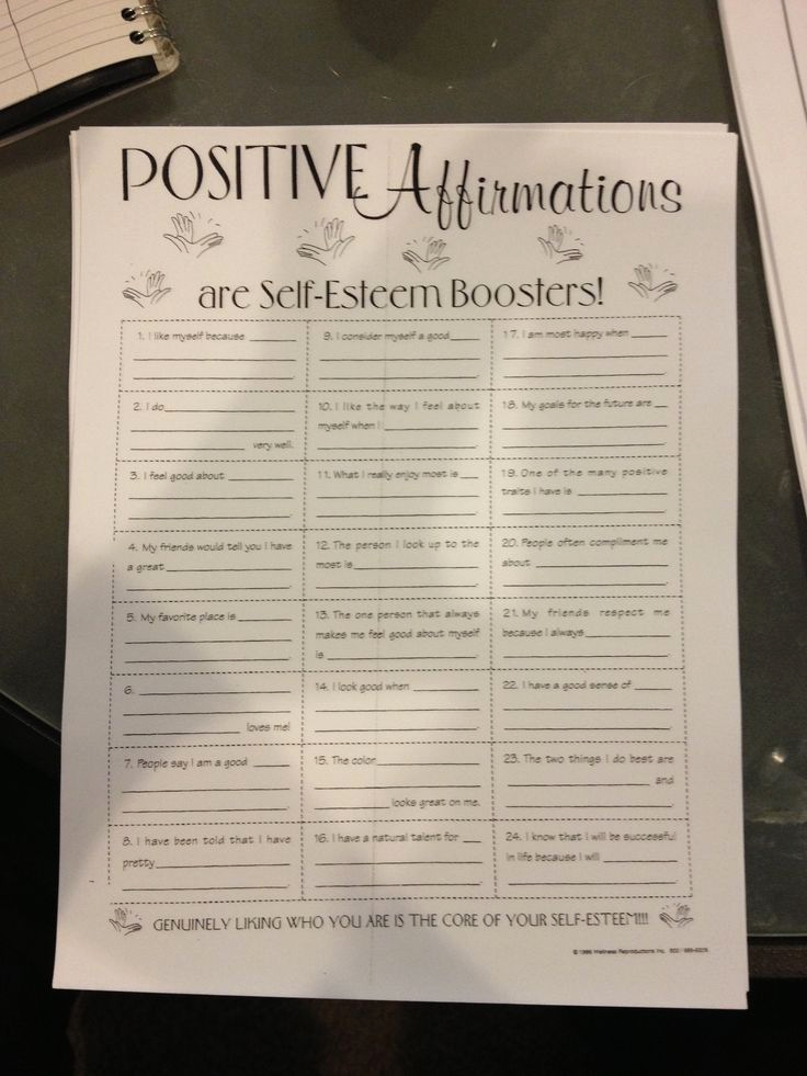 Positive Self Esteem Worksheets Beautiful Positive Affirmations Worksheet Use A Little Wooden Box