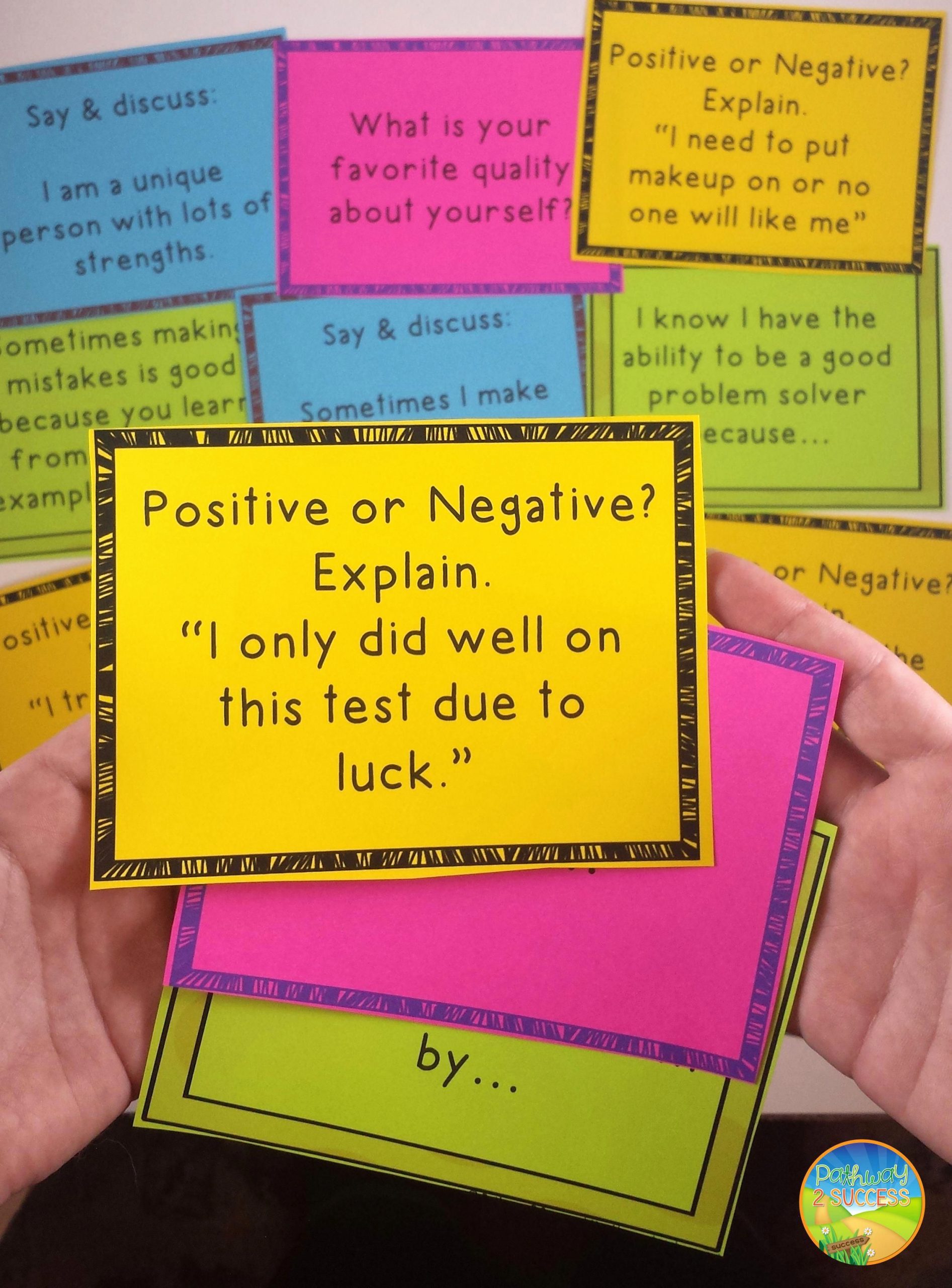 Positive Self Esteem Worksheets Fresh Self Esteem and Positive Thinking Task Cards