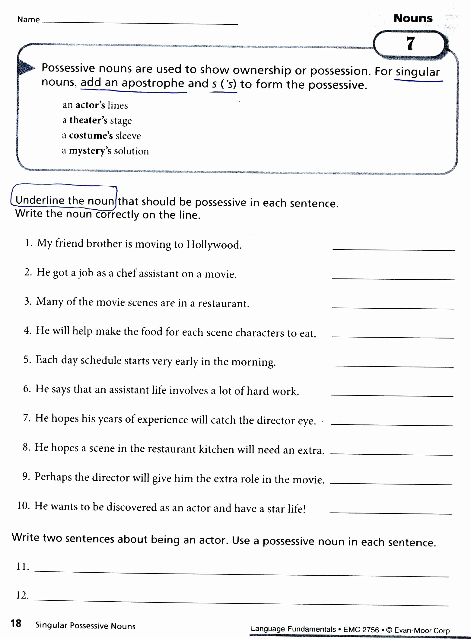Possessive Pronouns Worksheet 2nd Grade Fresh 20 Possessive Pronouns Worksheet 2nd Grade