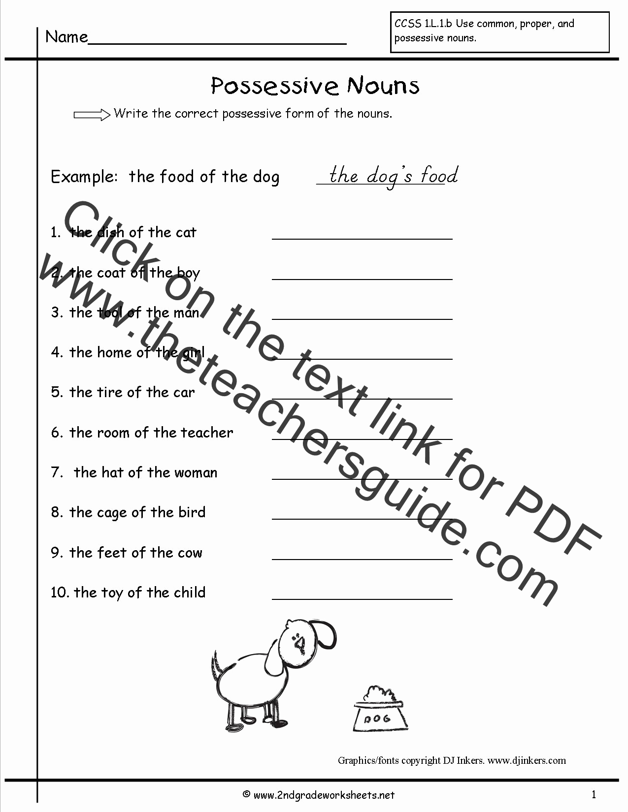 Possessive Pronouns Worksheet 2nd Grade Lovely Second Grade Possessive Nouns Worksheets