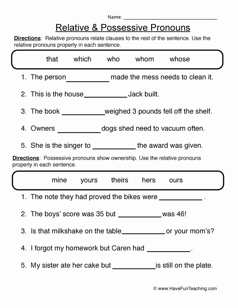 Possessive Pronouns Worksheet 3rd Grade Awesome Image Result for 3rd Grade Pronoun Worksheets