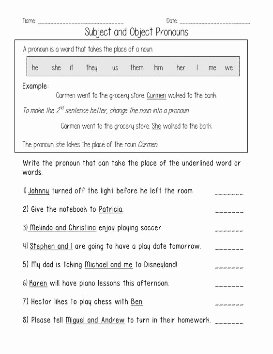Possessive Pronouns Worksheet 3rd Grade Lovely Free Printable Pronoun Worksheets for 3rd Grade – Learning