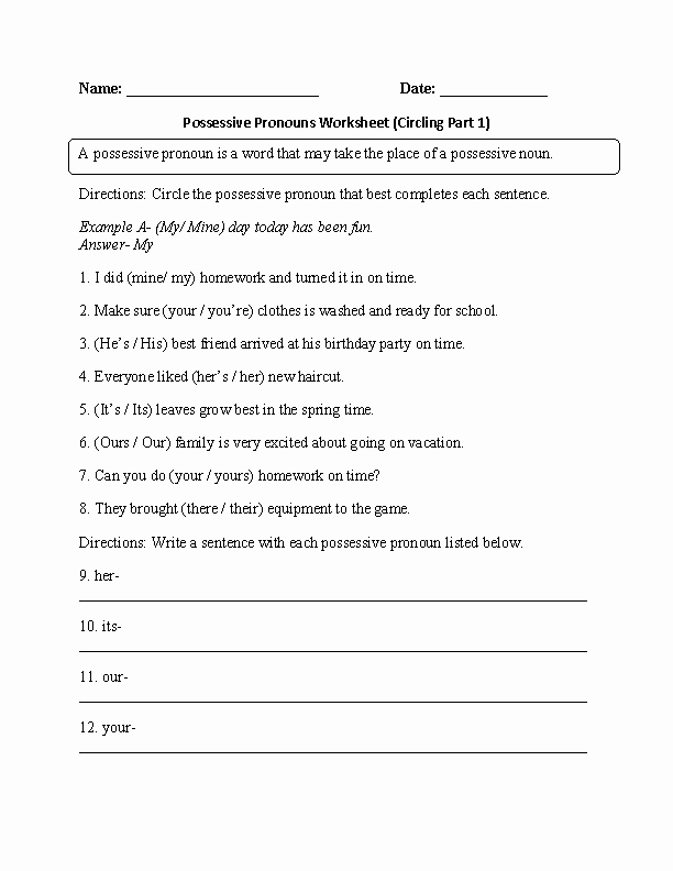 Possessive Pronouns Worksheet 3rd Grade Unique 16 Best Of English Contractions Worksheets