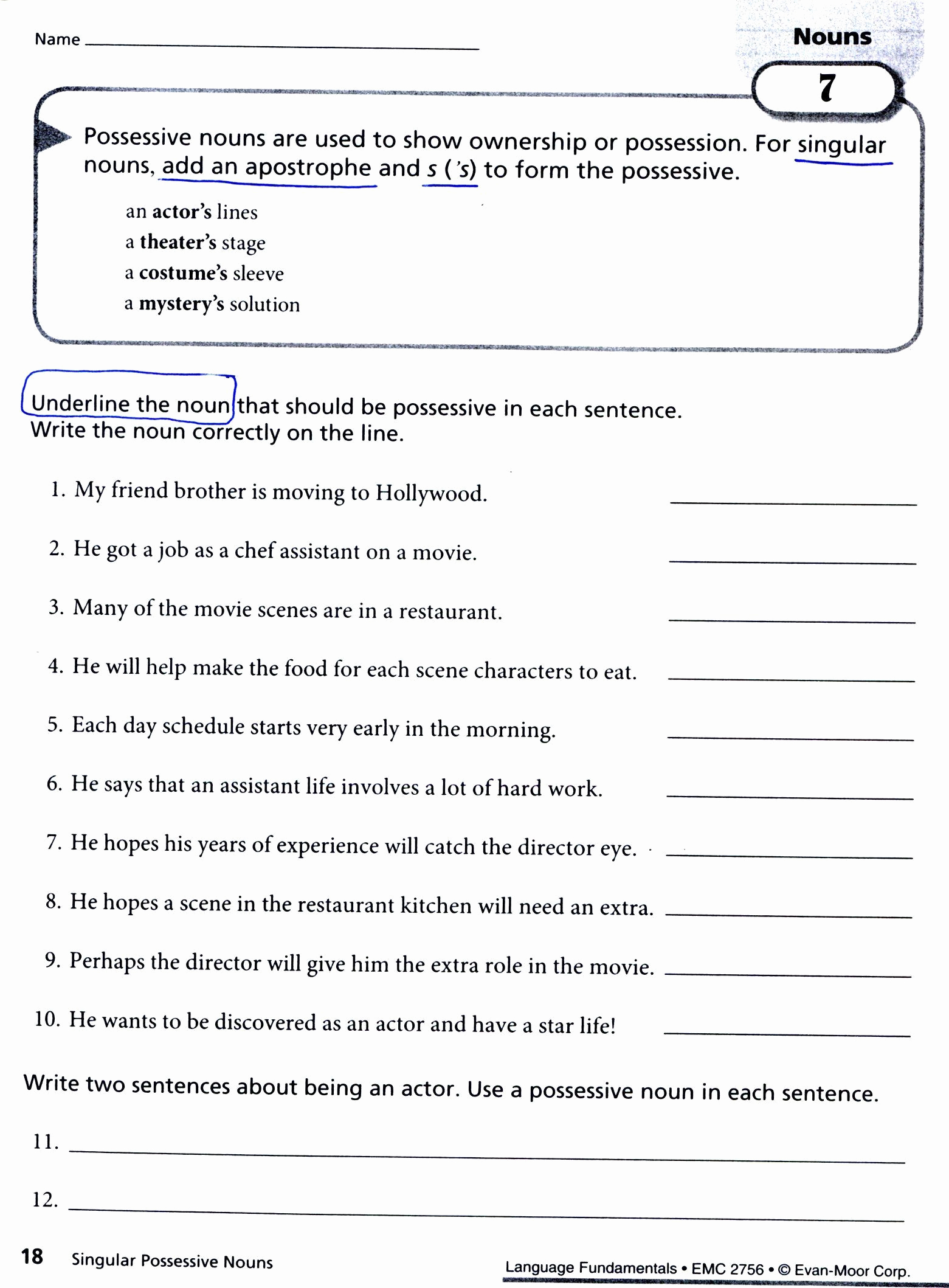 Possessive Pronouns Worksheet 5th Grade New Possessive Pronouns Worksheet 5th Grade Possessive