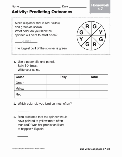 Prediction Worksheets for 3rd Grade Fresh Activity Predicting Out Es Worksheet for 3rd 4th