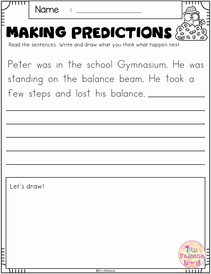 Predictions Worksheets 1st Grade Inspirational Free Making Predictions