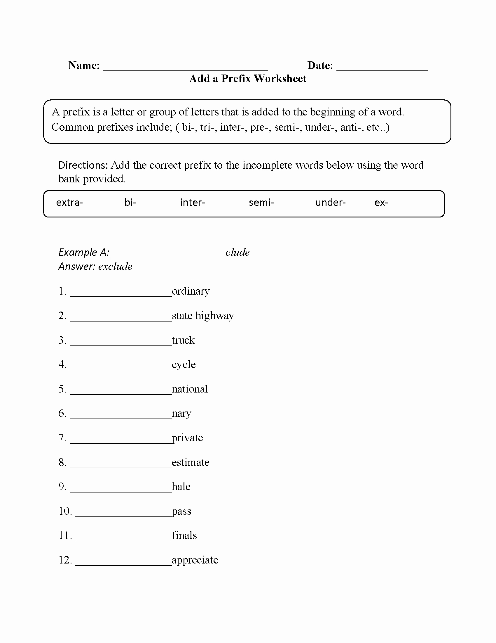 Prefix Suffix Worksheets 3rd Grade Awesome 3rd Grade Prefix Worksheets