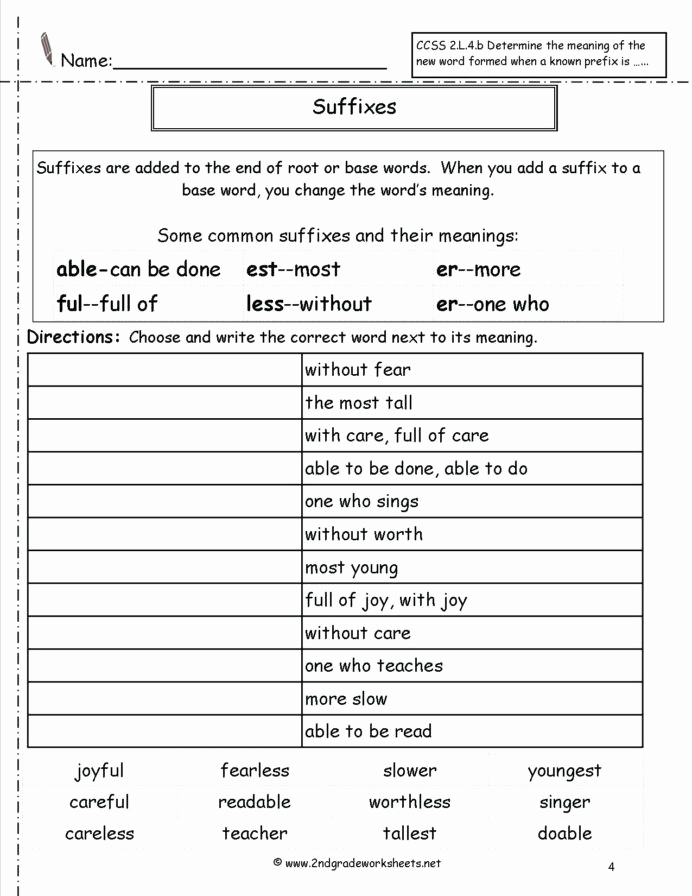 Prefix Suffix Worksheets 3rd Grade Beautiful 20 Suffix Worksheets 3rd Grade