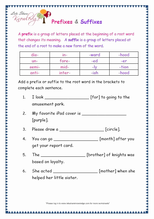 Prefix Suffix Worksheets 3rd Grade Beautiful Prefix Worksheets for 3rd Grade