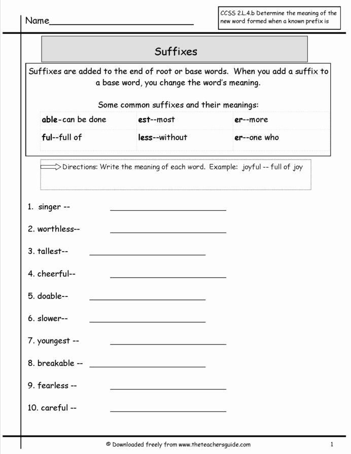 Prefix Suffix Worksheets 3rd Grade Fresh Free Prefixes and Suffixes Worksheets From the Teacher