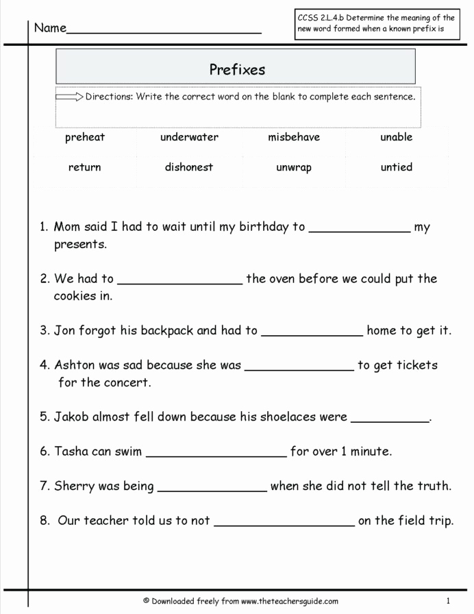 Prefix Suffix Worksheets 3rd Grade Fresh Free Prefixes and Suffixes Worksheets From the Teacher