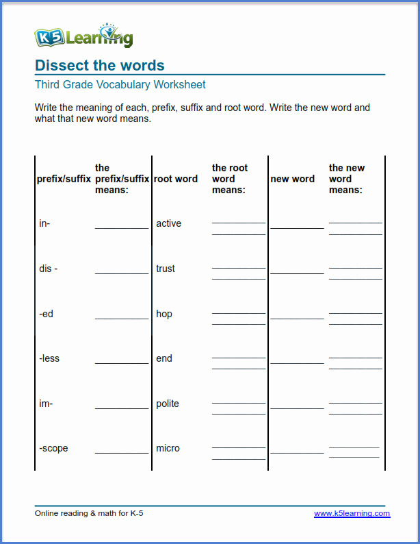 Prefix Suffix Worksheets 3rd Grade Inspirational 20 Prefix Suffix Worksheets 3rd Grade