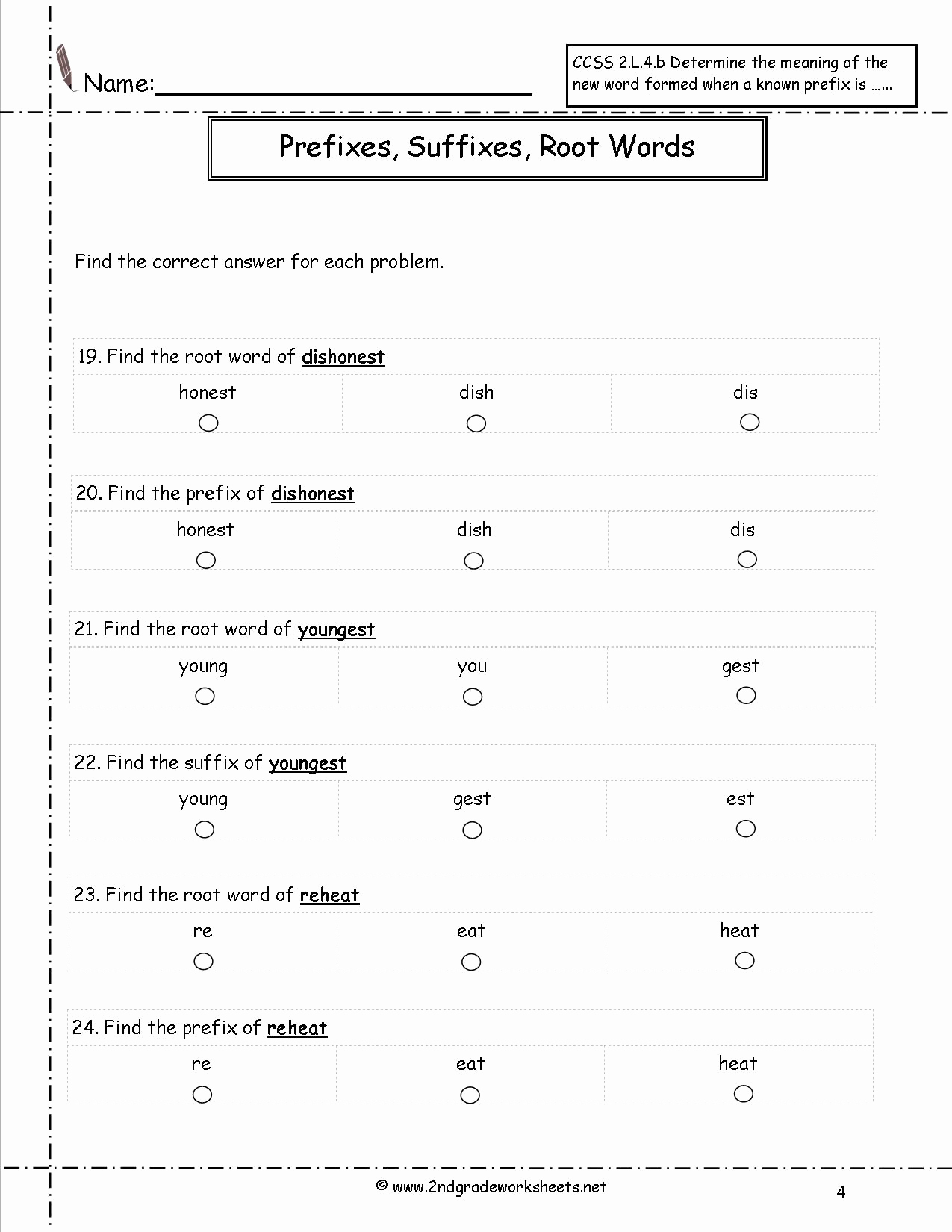 Prefix Suffix Worksheets 3rd Grade New 20 Prefix Suffix Worksheet 3rd Grade