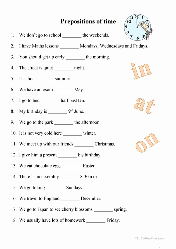 Preposition Worksheets Middle School Luxury 20 Preposition Worksheets for Middle School Printable