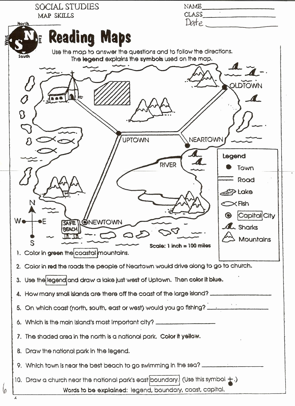 Preschool social Studies Worksheets Inspirational Reading A Map Worksheet Esl Awesome Kindergarten Map