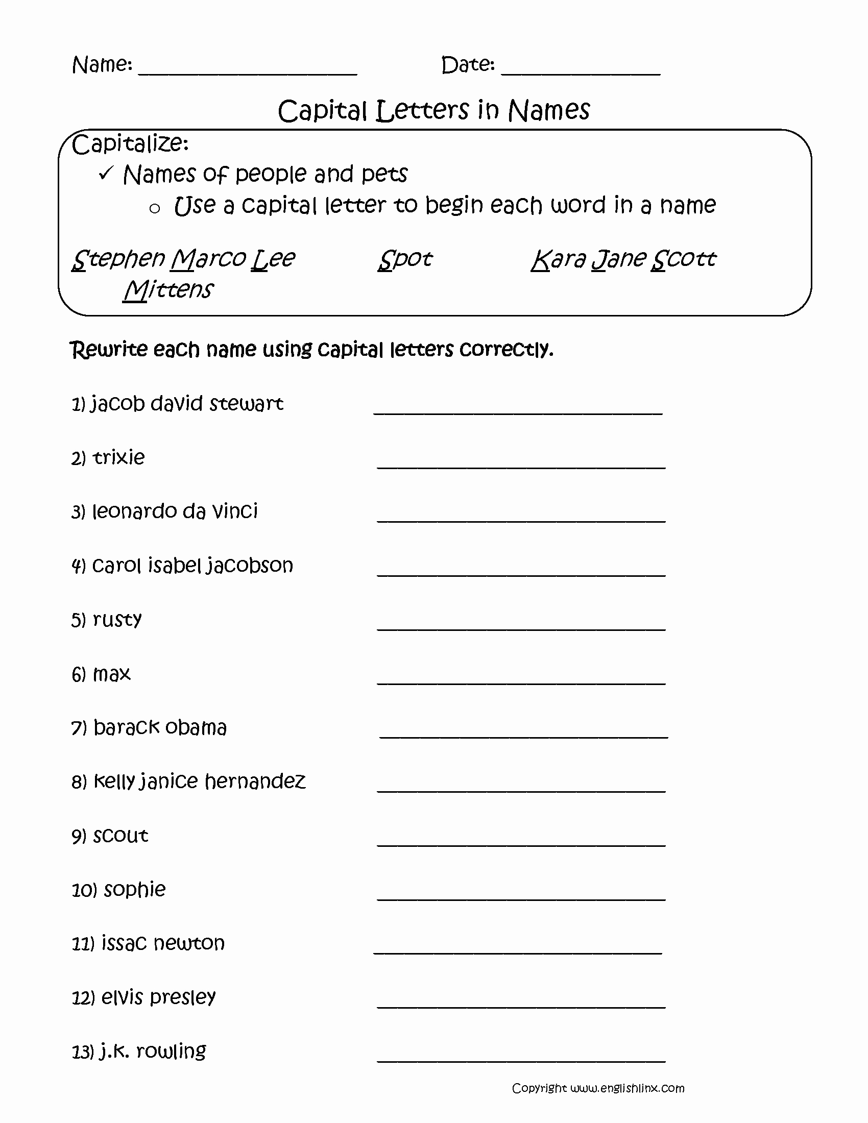 Printable Capitalization Worksheets Best Of Capitalization Worksheets for 10th Graders Lesson Plans