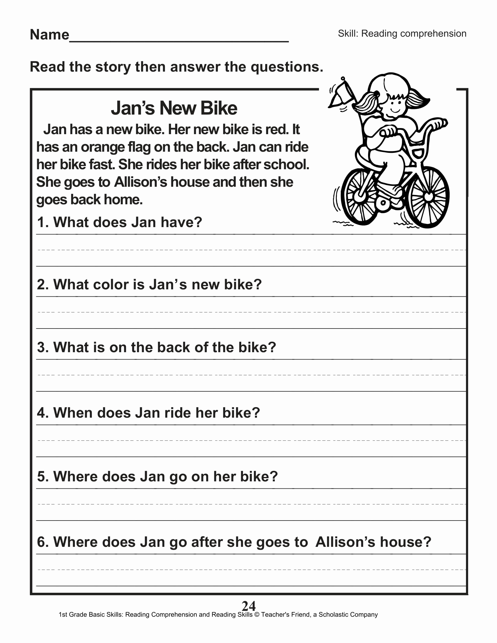 Printable First Grade Reading Worksheets New 40 Scholastic 1st Grade Reading Prehension Skills