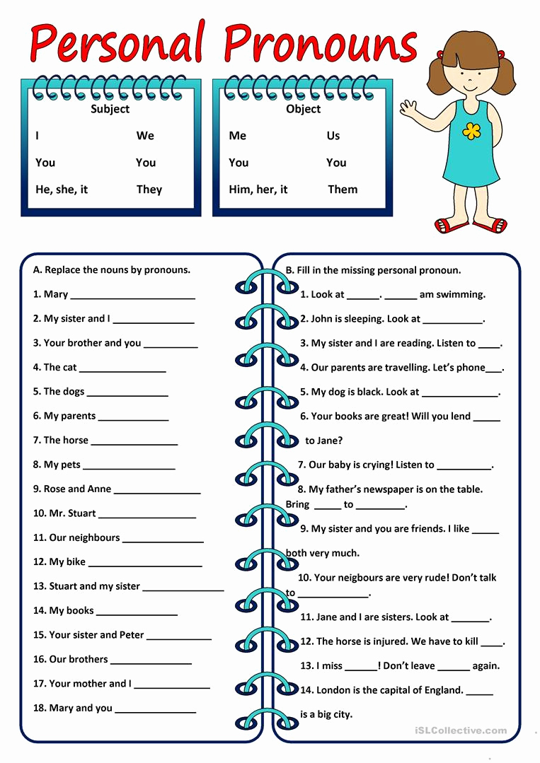 Printable Pronouns Worksheets Awesome Personal Pronouns Worksheet Free Esl Printable
