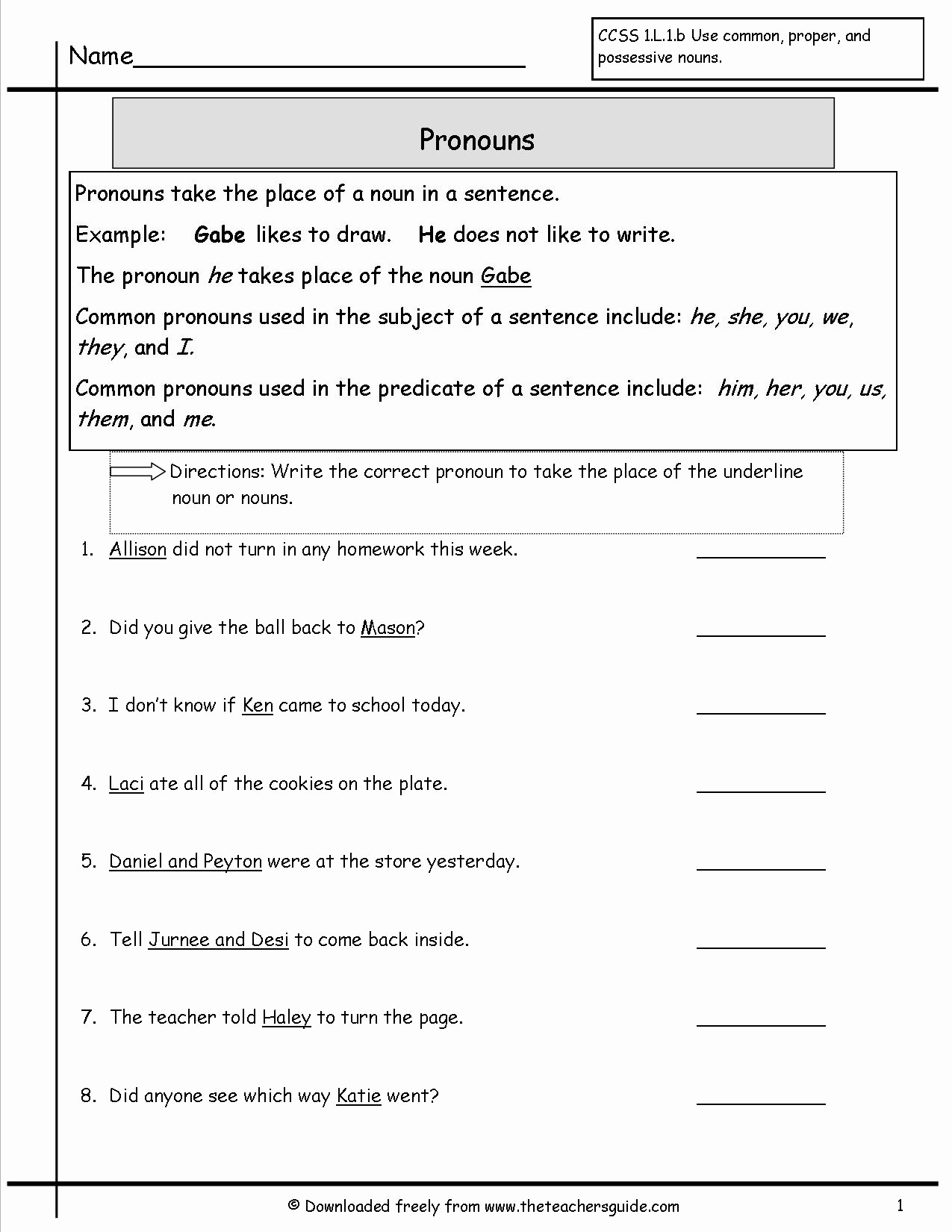 Printable Pronouns Worksheets Luxury 15 Best Of Subject Pronouns Worksheet 4th Grade