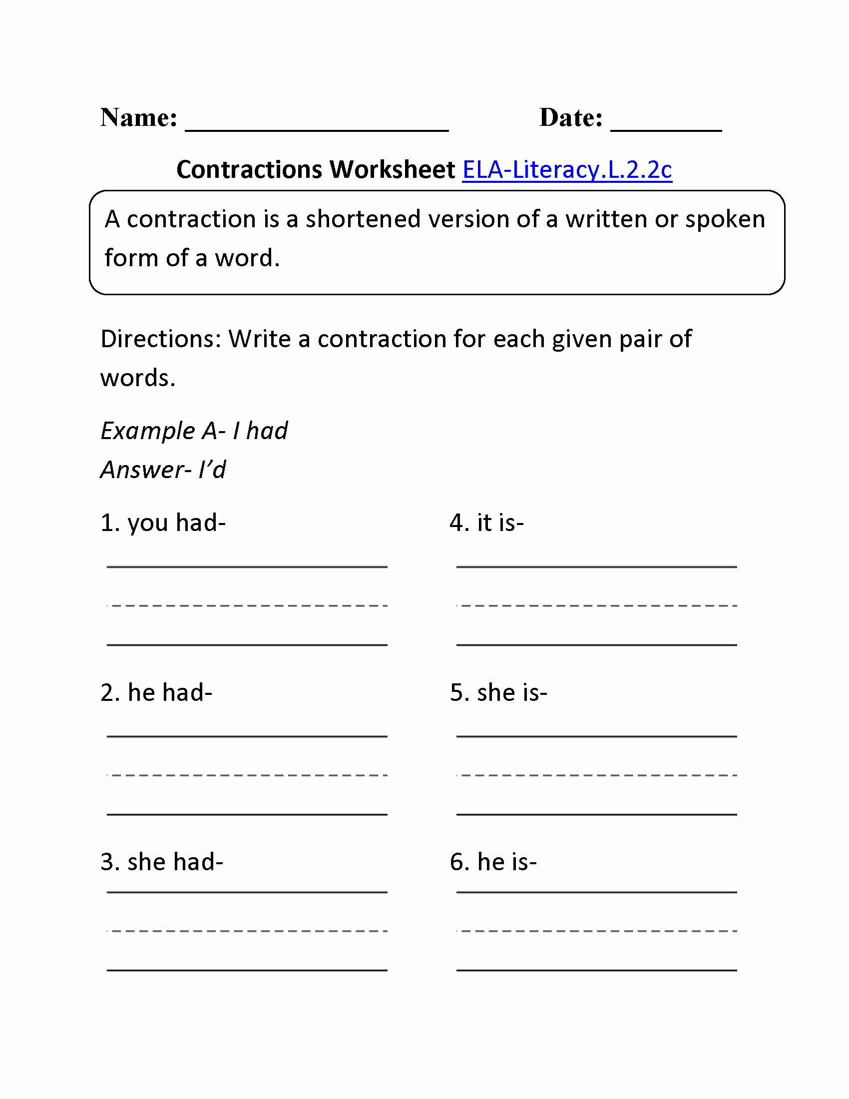 Pronoun Worksheet for 2nd Grade Best Of 15 Best Of 2nd Grade Worksheets Adjectives and