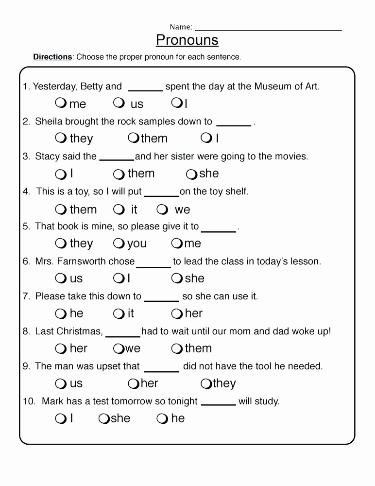 Pronoun Worksheets 2nd Grade Beautiful 2nd Grade English Worksheets Best Coloring Pages for Kids