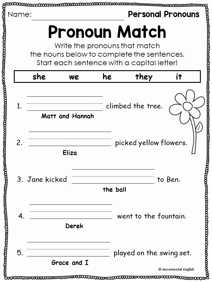 Pronoun Worksheets Second Grade Awesome Printable Pronoun Worksheets 2nd Grade