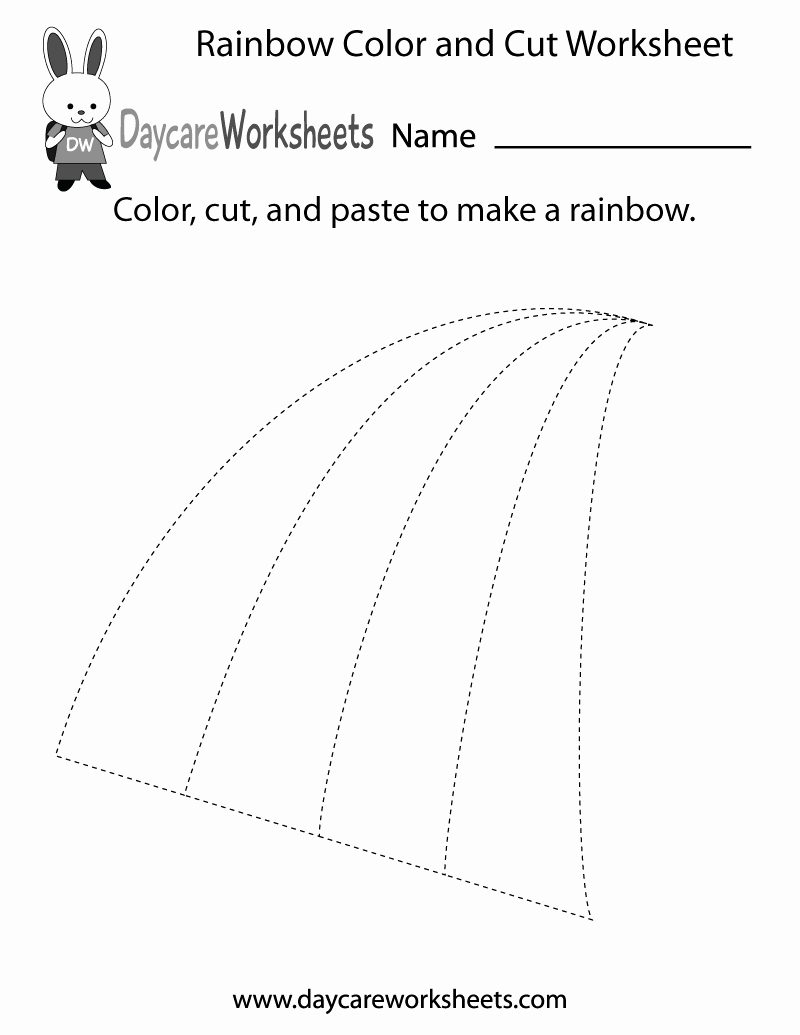 Rainbow Worksheets Preschool Inspirational Free Preschool Rainbow Color and Cut Worksheet