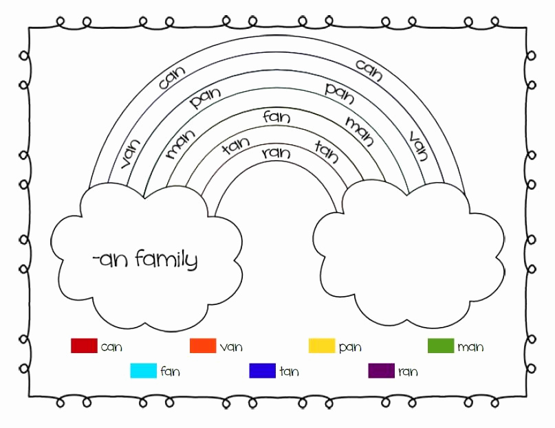 Rainbow Worksheets Preschool Inspirational Rainbow Word Families Printable Worksheets – Supplyme