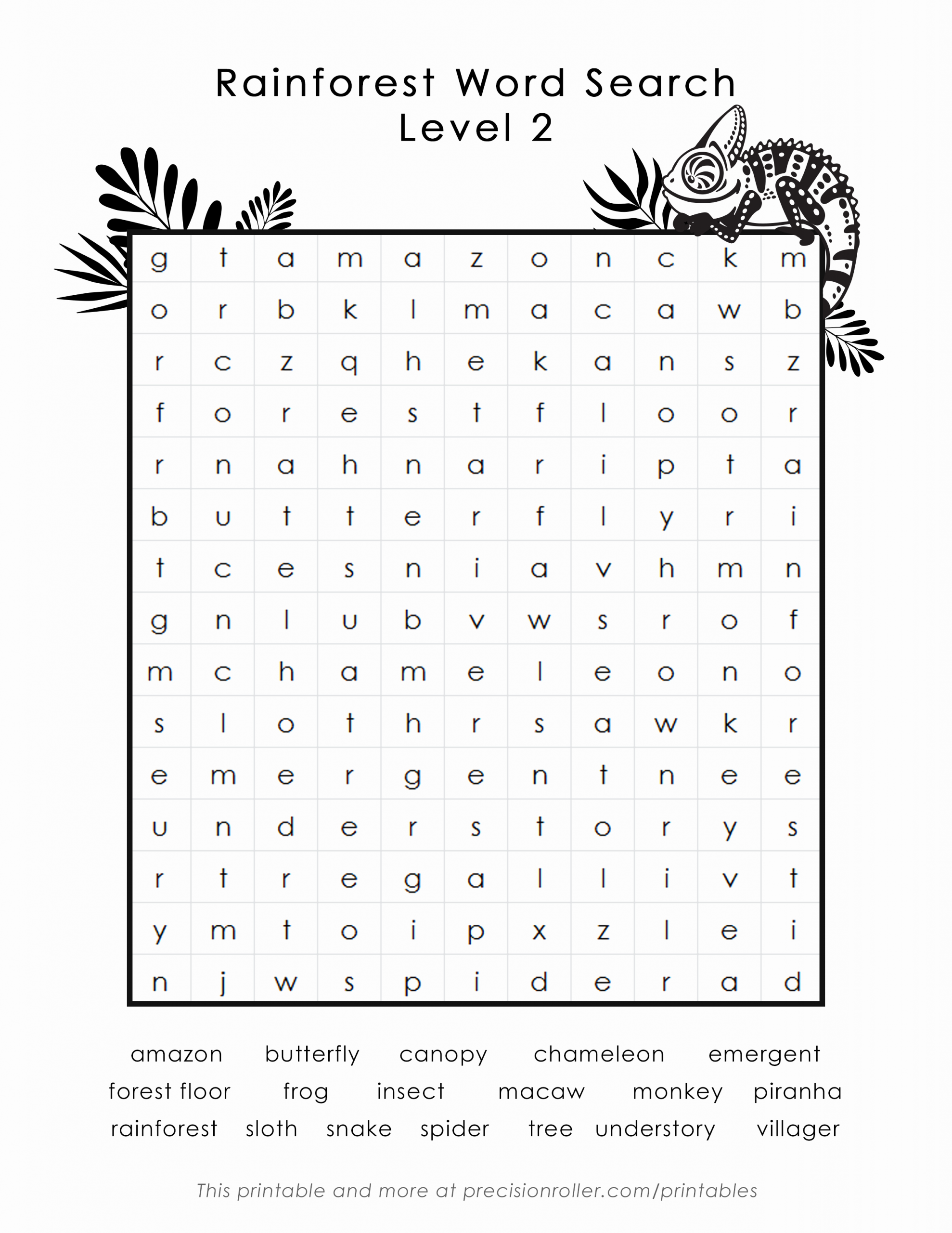 Rainforest Worksheets Free New Rainforest themed Free Printable Word Search Precision