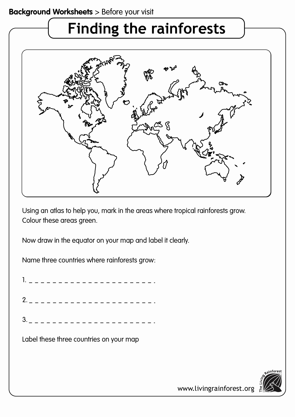 Rainforest Worksheets Free Unique 14 Best Of Map Worksheets for Second Grade