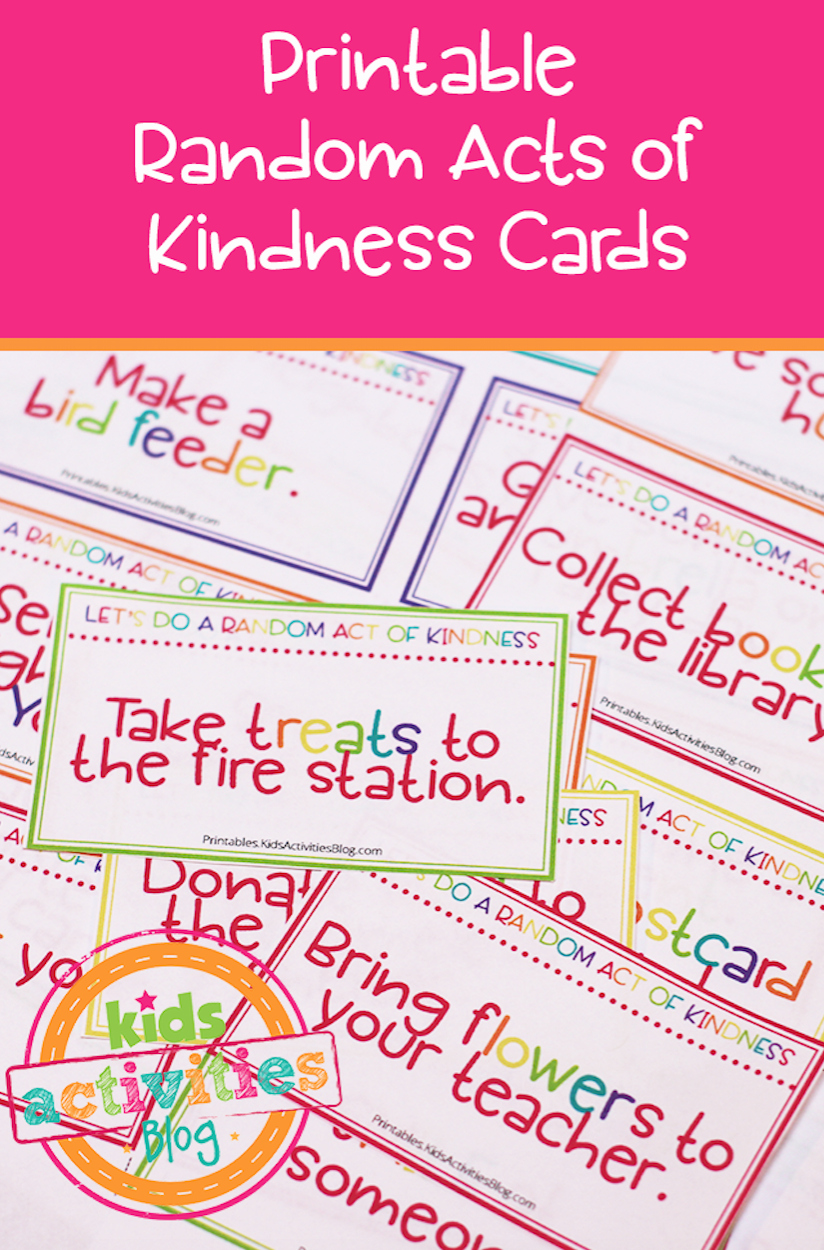 Random Acts Of Kindness Worksheets Inspirational Random Acts Of Kindness Cards Kids Activities